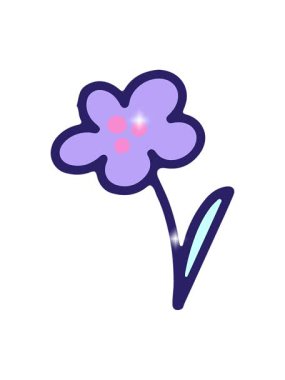 Bir çiçek tasarımı çizgi film elementinin ışıltı etkisi