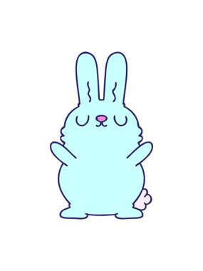 Garip çizgi film tavşanının hareketli animasyonu