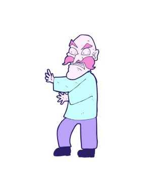 Sinirli yaşlı adamın titreşimli animasyonu