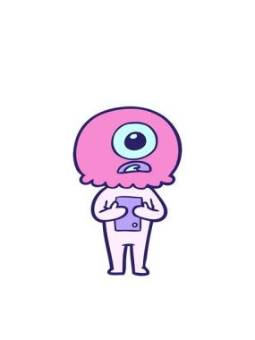 Çizgi film Tepegöz 'ün hareketli animasyonu uzaylı uzay adamı tasarımı