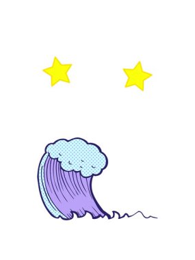 dönen yıldızlar çizgi film dalgalarının animasyonu