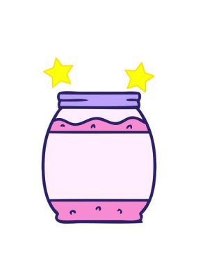 dönen yıldızların animasyonu Çilek reçelinin çizimi