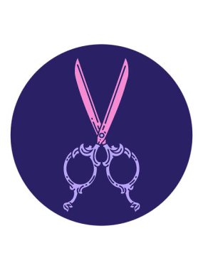 Berber makasının dövme stili görüntüsünün hareketli animasyonu