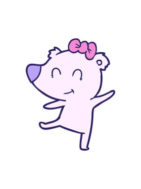 Neon rengi kutup ayısı çizgi filminin parlak ışık efekti