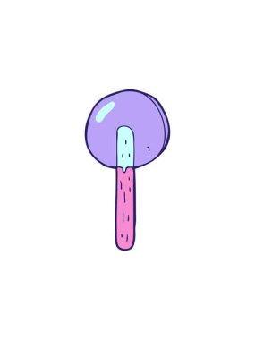 Çizgi film lolipop çiziminin yıldız patlaması etkisi animasyonu