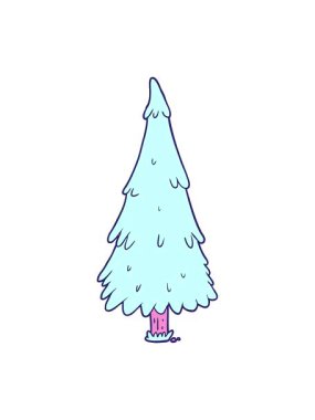 karikatür noel ağacının canlandırmasını renklendir