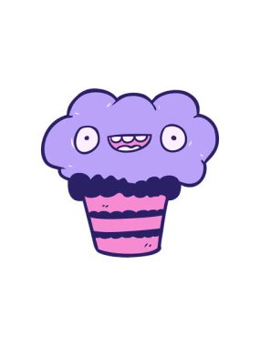 Çizgi film kek tasarımının basınçlı animasyonu