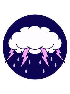 Bir fırtına bulutunun ikonik dövme görüntüsünün neon ışık efekti animasyonu