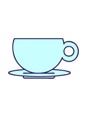 Bir kahve ya da çay fincanı karikatürünün basınçlı animasyonu