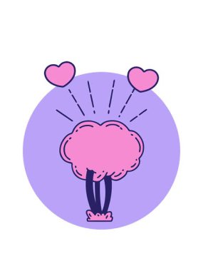 dönen kalp animasyonu dövme stili bir ağacın çizimi