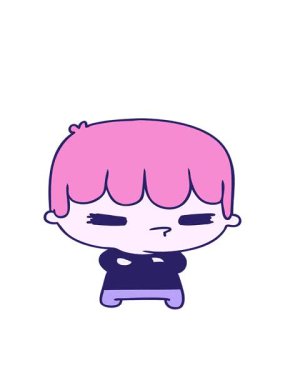 Bir kawaii yakışıklı çapraz çocuğun çizgi film çiziminin hareketli animasyonu