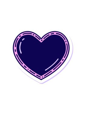 neon ışık efekti dövme kalp tasarımının animasyonu