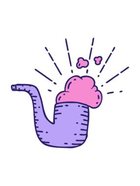 Geleneksel dövme stili sigara piposunun hareketli canlandırması