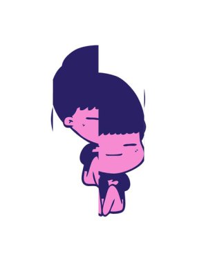 Çizgi filmdeki kendini beğenmiş çocuğun bölünmüş hareketi.