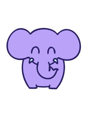 Çizgi roman tarzı garip bir filin titreşimli hareket animasyonu