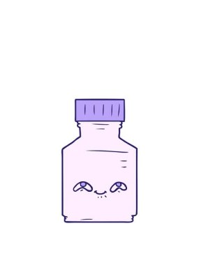 Çizgi film hap kavanozunun zıplama hareketi animasyonu