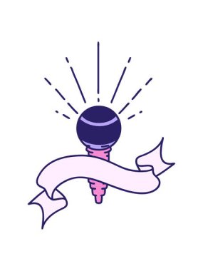 Dövme tarzı mikrofon ile kaydırma pankartının canlandırmasını salla ve duraklat