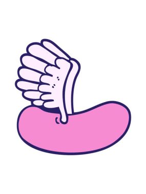 el çizimi çizgi film tarzı uçan sosisin hareketli animasyonu