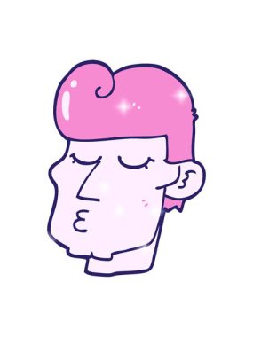 Çizgi film karakteri yakışıklı adamın ışıltı etkisi