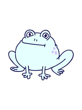 neon ışık efekti el çizimi kurbağa çizgi filmi