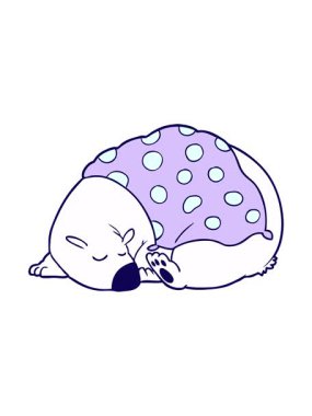 neon ışık efektleri çizgi film kutup ayısı uykusunda