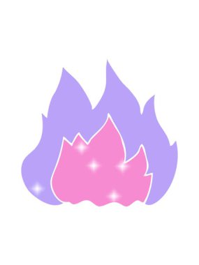 Ateşin düz renk illüstrasyonunun parlatıcı etkisi