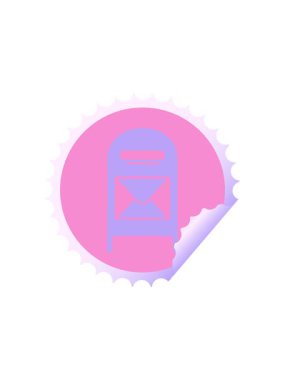 Bir posta kutusunun dairesel kabuk soyma çıkartmasının radyoaktif parlayan animasyonu