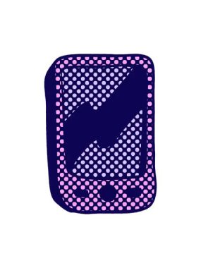 kırmızı bir cep telefonunun karikatür karalamalarının neon ışık efektleri