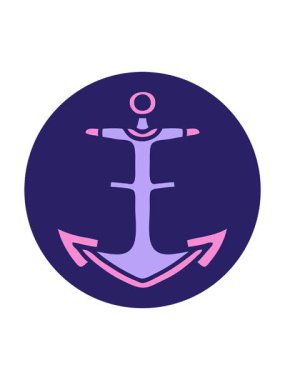 Bir çapa dövmesinin dönen hareket animasyonu