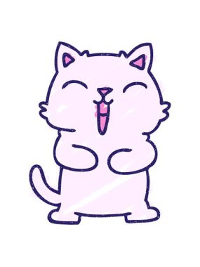 Sevimli Kedi Tebeşiri Çizimini Salla ve Durdur