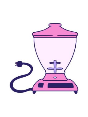 Elle çizilmiş yemek karıştırıcının animasyonunu salla ve durdur