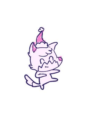 Festive Fox Tebeşir Çiziminin hareketli animasyonu