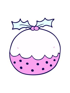 Neon ışık efektleri çizgi film Noel puding tasarımının animasyonu