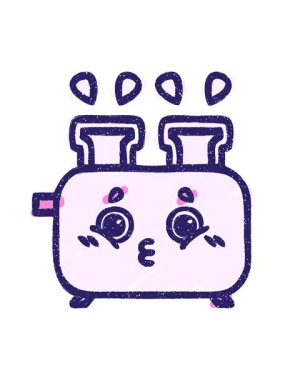 Toaster Tebeşir Çiziminin dönen hareketli animasyonu