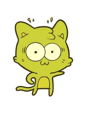 Şaşırmış kedi çizgi filminin renk animasyonu