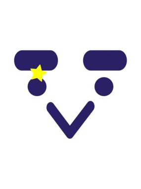 Parlayan yıldızlar kalın kaşlı kuş suratlı ikonun animasyonunu etkiler.