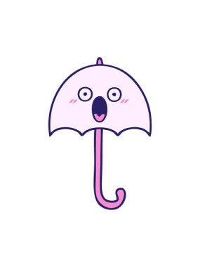 Bir şemsiye karikatürünün basınçlı animasyonu