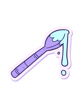 Bir çizgi film kaşık dolusu balın yapıştırmasını salla ve duraklat.