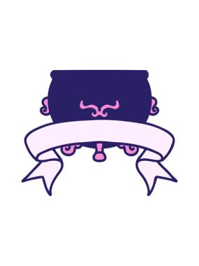 Dikkat çekici geleneksel dövme animasyonu bir kazan sancağıyla