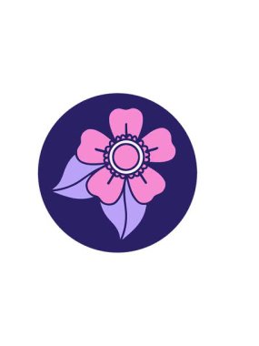 Çiçeğin dekoratif çiziminin yatay titreşimli animasyonu