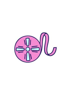 sevimli bir film makarasının radyoaktif ışıltılı animasyonu