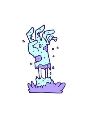 Ürkütücü zombi el çizgi filminin ışık efekti