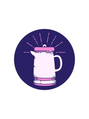 Dövme stili kahve demliğinin yıldız patlaması etkisi animasyonu