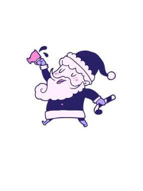 Sıcak kakaolu çizgi film Noel Baba 'nın yükseliş ve yüzme animasyonu