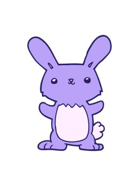 Çizgi film tavşan çiziminin hareketli animasyonu