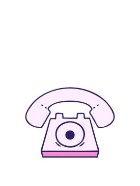 Kırmızı telefon karikatürünün animasyonunu büyütüyorum.