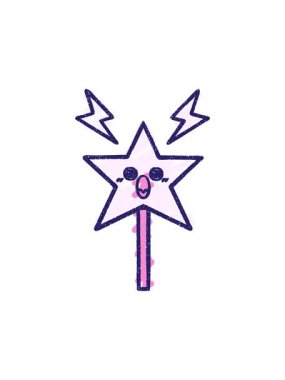 Sihirli Değnek Tebeşir Çiziminin dönen hareketli animasyonu