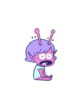 Çizgi filmin yıldız patlaması etkisi şok edici uzaylı kız çizimi