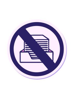 Sevimli bir çizgi film yasağı işaretinin çıkartmasını salla ve duraklat