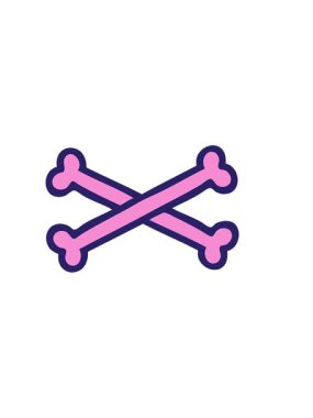 Çapraz kemik çiziminin ikonik dövme biçiminin yatay titreşimli animasyonu